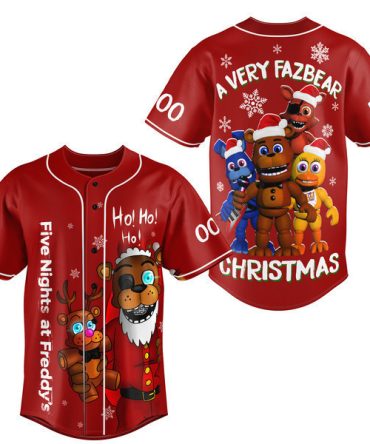 Festive Five Nights At Freddy'S Christmas Baseball Jersey – Perfect Holiday Gift!
