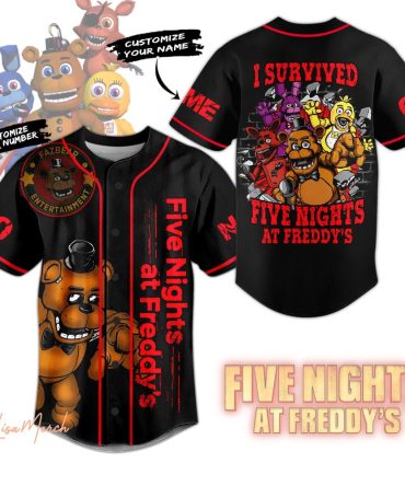 Custom Five Nights At Freddy'S Baseball Jersey - Personalize Name & Number!