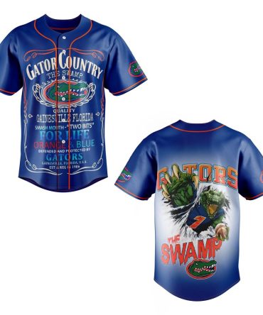 Florida Gators Baseball Jersey - Officially Licensed Swamp Design, Orange & Blue, Unisex Sports Fan Apparel