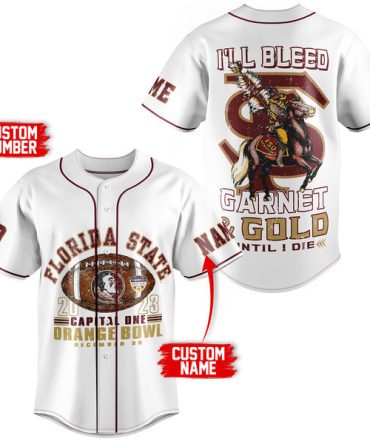 Custom Florida State Jersey - 2023 Orange Bowl Edition - Add Name & Number