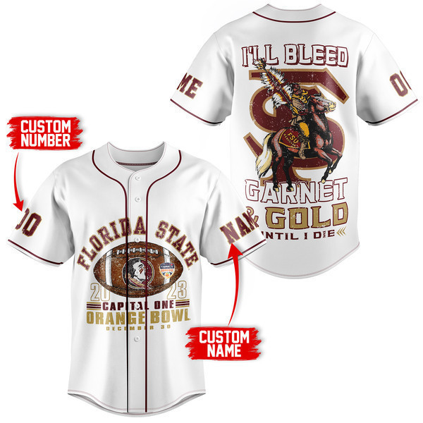 Custom Florida State Jersey - 2023 Orange Bowl Edition - Add Name & Number