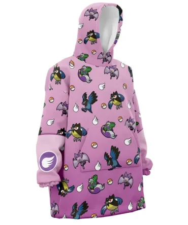 Flying Type Pattern Pokemon Hooded Blanket Hoodie