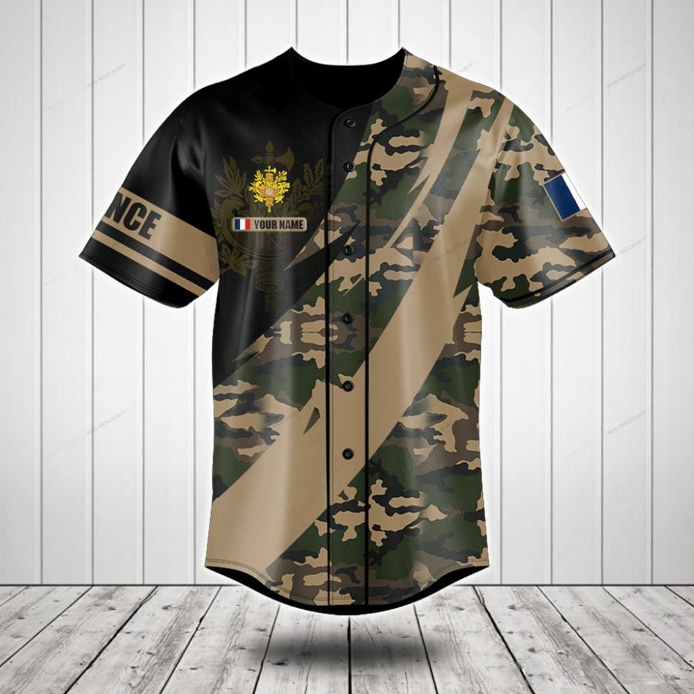 Custom Camouflage Baseball Jersey - Personalized Army Style Shirt For Men