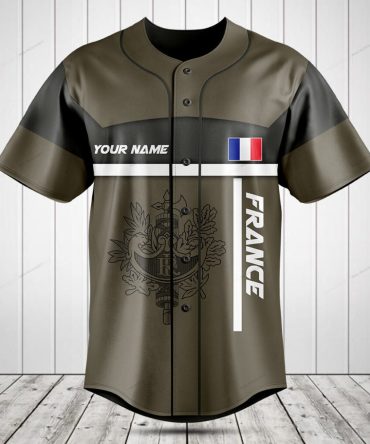 Customizable France Baseball Jersey - Personalized Name & Flag Design - Premium Quality