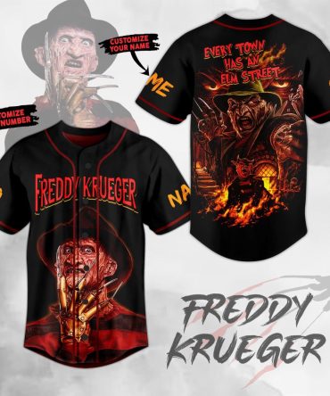 Custom Freddy Krueger Jersey - Personalized Name & Number - Horror Fan Essential