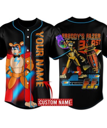 Custom Name Freddy'S Fazer Blast Baseball Jersey – Vibrant Gamer Design, Perfect Gift!