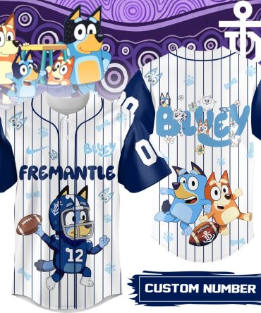 Custom Bluey Fremantle Jersey - Personalize With Your Number - Kids & Adults Sizes