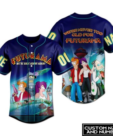 Custom Futurama Baseball Jersey – Personalized Name & Number , Vibrant Fan Apparel