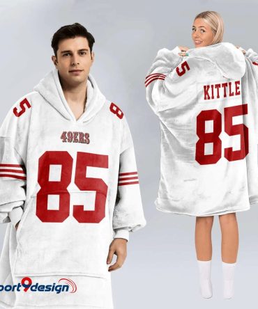 George Kittle 85 San Francisco 49Ers Football Hooded Blanket Hoodie