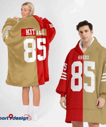 George Kittle 85 San Francisco 49Ers Football Hooded Blanket Hoodie