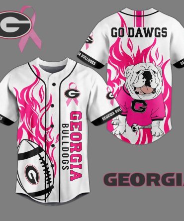 Georgia Bulldogs Pink Ribbon Baseball Jersey - Go Dawgs Fan Gear