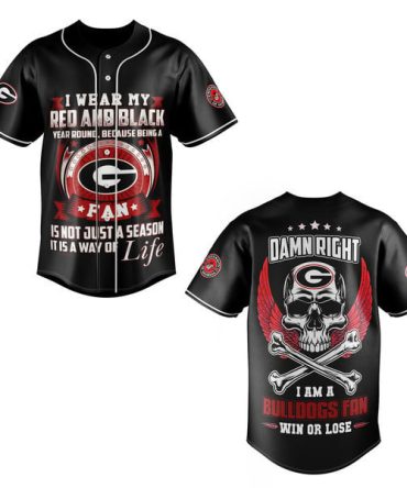 Bold Bulldogs Fan Jersey - Red & Black Skull Design, Ultimate Game Day Apparel