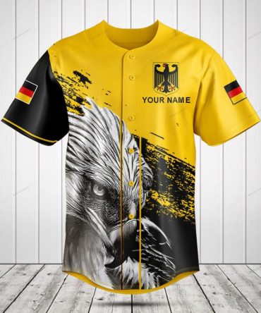 Custom Germany Eagle Baseball Jersey - Personalized Name & Flag Design