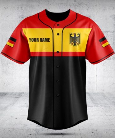 Custom Germany Flag Baseball Jersey - Personalize Your Name & Number