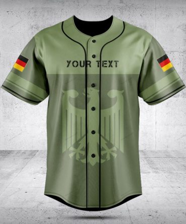 Custom German Flag Baseball Jersey – Personalized Military Green Shirt