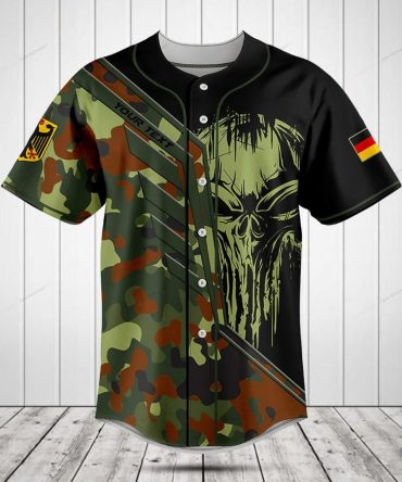 Custom Camo Baseball Jersey With Skull Design - Unique Personalized Sportswear