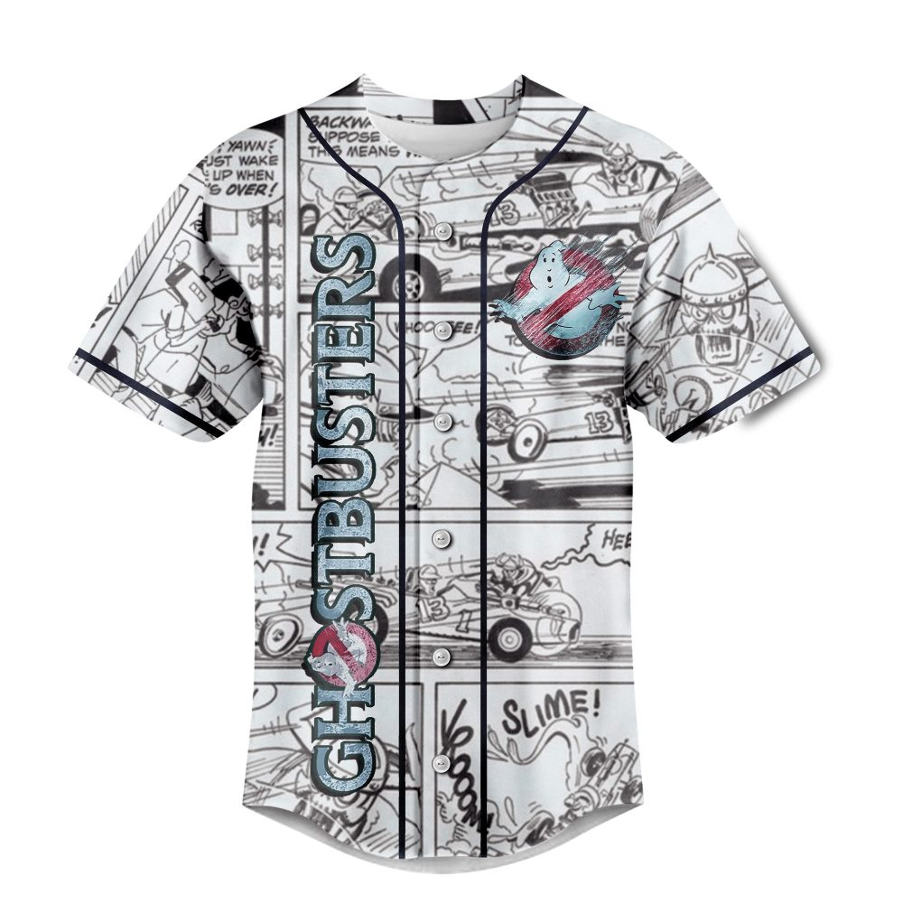 Ghostbusters Comic Style Baseball Jersey – Classic Movie Fan Apparel