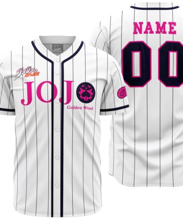 Custom Jojo Golden Wind Baseball Jersey - Personalized Name & Number, Anime Fan Gear