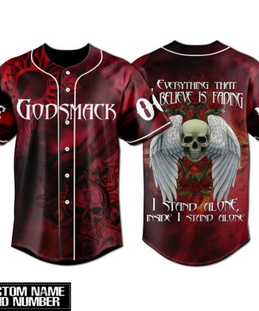 Custom Skull & Wings Baseball Jersey - Personalized Name & Number - Bold Gothic Design