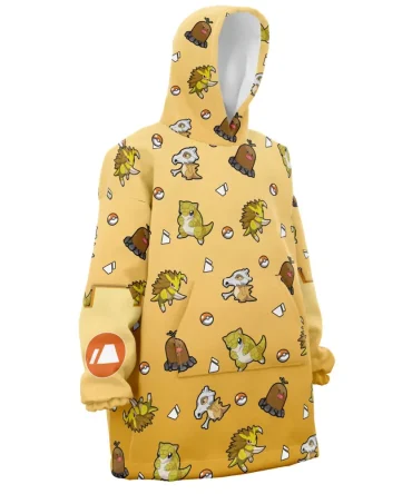 Ground Type Pattern Pokemon Hooded Blanket Hoodie