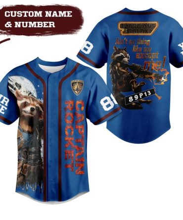 Custom Guardians Galaxy Jersey - Personalized Name & Number - Captain Rocket Design