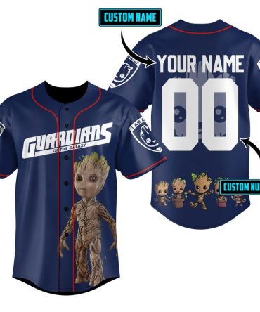 Custom Guardians Of The Galaxy Baseball Jersey - Personalized Name & Number, Groot Design