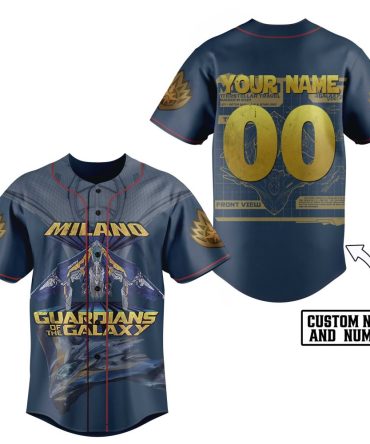 Custom Guardians Of The Galaxy Baseball Jersey – Milano Design, Add Your Name & Number!