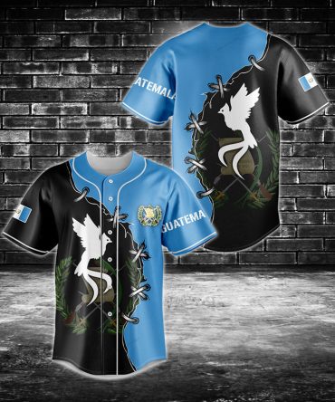 Guatemala Flag Baseball Jersey - Unique Full Print Design, Unisex Sportswear