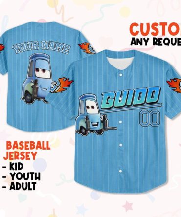 Personalized Kids' Baseball Jersey - Custom Name & Design - Fun Cartoon Style For All Ages