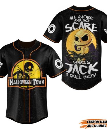 Custom Halloween Town Baseball Jersey - Spooky Jack Design - Personalize With Name & Number!