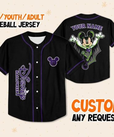 Custom Halloween Disney Baseball Jersey - Kids/Youth/Adult - Personalize Your Name!