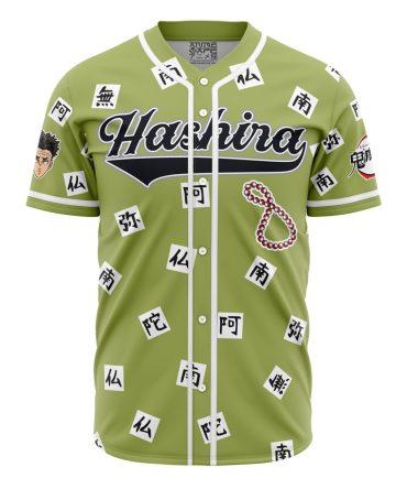 Anime-Inspired Green Baseball Jersey With Bold Graphic Design - Unisex Fashion Top