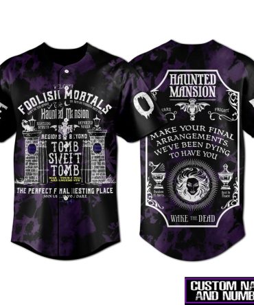 Custom Haunted Mansion Baseball Jersey – Spooky Design, Personalize Name & Number – Perfect Halloween Gift
