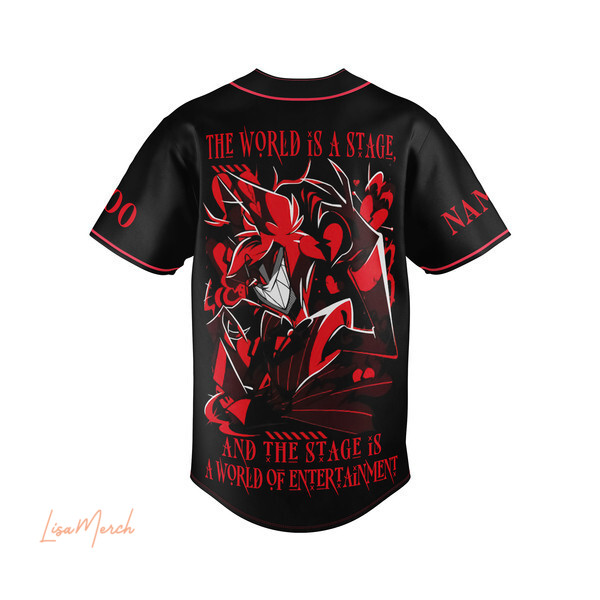 Customizable Alastor Hazbin Hotel Jersey - Personalized Name & Number - Unique Anime Apparel - Image 3