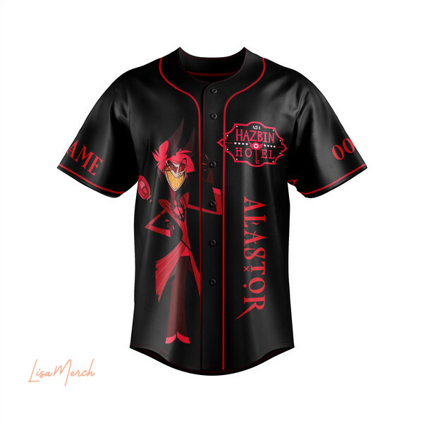 Customizable Alastor Hazbin Hotel Jersey - Personalized Name & Number - Unique Anime Apparel - Image 2