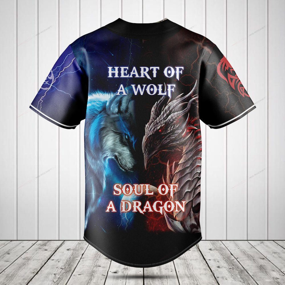Epic Wolf & Dragon Baseball Jersey – Unleash Your Inner Beast With Unique Design - Image 2