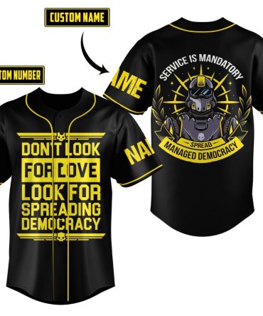 Custom Name & Number Baseball Jersey - Bold Design, Spread Democracy Message