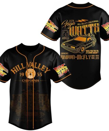 Retro Hill Valley Baseball Jersey - Back To The Future Delorean Design