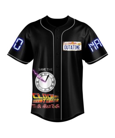 Retro Time Travel Baseball Jersey - Led Digital Print, Unique Collector'S Edition