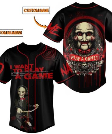 Custom Horror-Themed Baseball Jersey - Personalized Name & Number - Perfect For Fans!