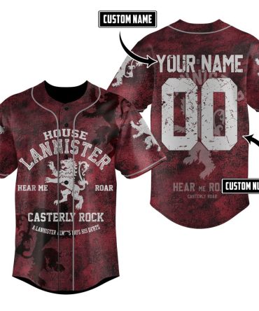 Custom Lannister Baseball Jersey - Personalized Name & Number – Game Of Thrones Inspired