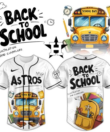 Astros Back To School Baseball Jersey – Fun School Bus Design For Kids