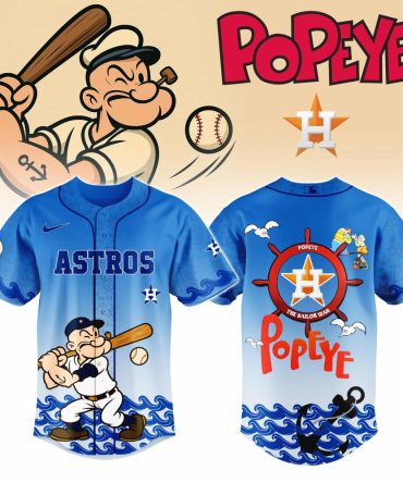 Astros X Popeye Blue Baseball Jersey – Limited Edition Collector'S Item