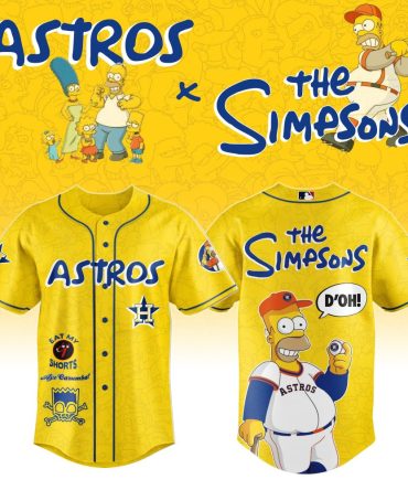 Astros X The Simpsons Limited Edition Jersey - Vibrant Yellow, Homer Design, Perfect For Fans!