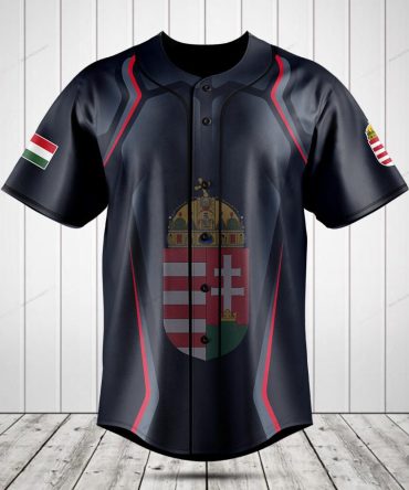 Stylish Hungarian Flag Baseball Jersey - Customizable Team Sportswear For Fans
