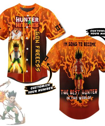 Custom Hunter Anime Baseball Jersey – Personalize Name & Number, Iconic Gon Design