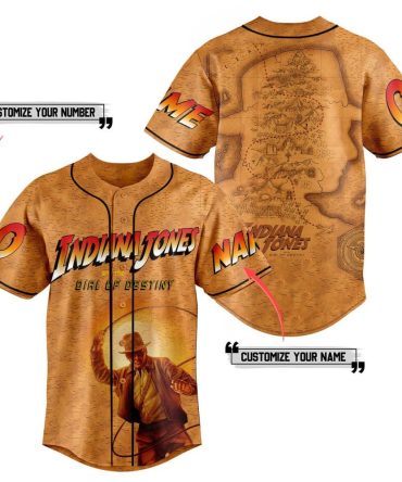 Custom Indiana Jones Baseball Jersey - Adventure Design, Name & Number Personalization