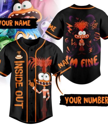 Custom Inside Out Baseball Jersey - Add Your Name & Number - Fun Character Design