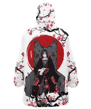 Itachi Uchiha Cherry Blossom Akatsuki Hooded Blanket Hoodie