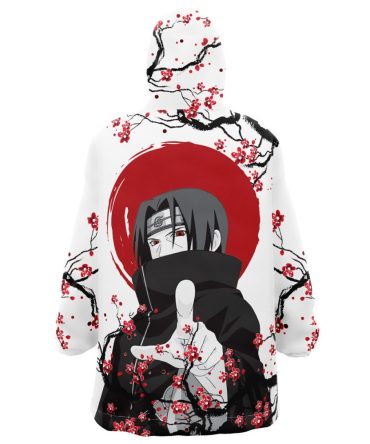 Itachi Uchiha Cherry Blossom Shippuden Hooded Blanket Hoodie